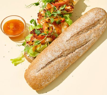Werelds Halloumi Curry Baguette
